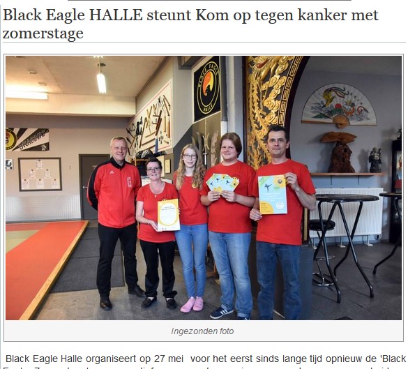 Black Eagle HALLE steunt Kom op tegen kanker met zomerstage