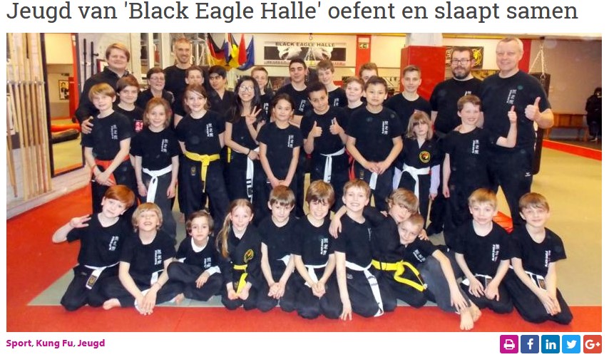 Jeugd van 'Black Eagle Halle' oefent en slaapt samen