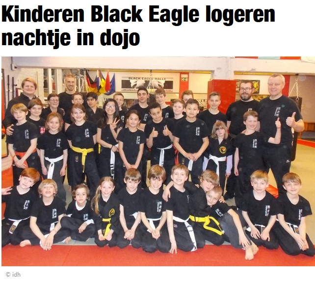 Kinderen Black Eagle logeren nachtje in dojo