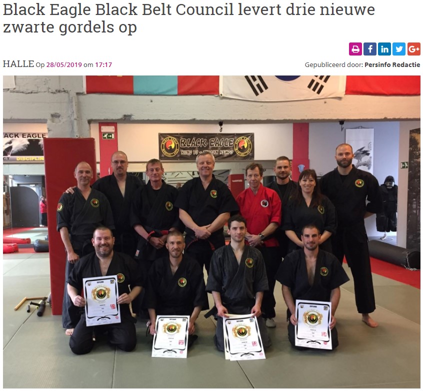 Black Eagle Black Belt Council levert drie nieuwe zwarte gordels op