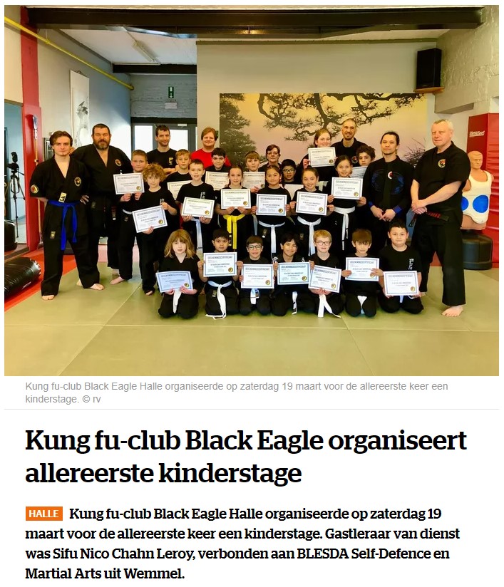 Kung fu-club Black Eagle organiseert allereerste kinderstage