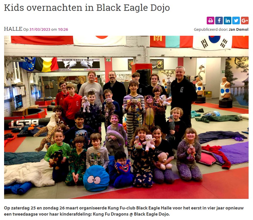 Kids overnachten in Black Eagle Dojo