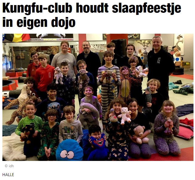 Kungfu-club houdt slaapfeestje in eigen dojo