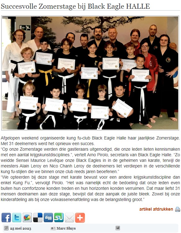 Succesvolle Zomerstage bij Black Eagle HALLE