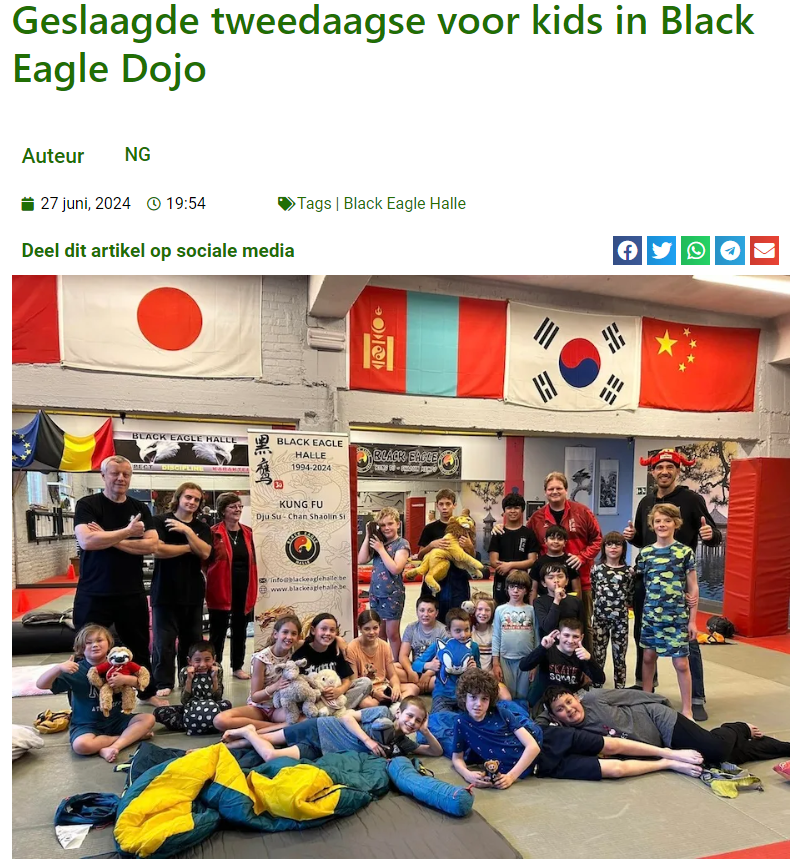 Geslaagde tweedaagse voor kids in Black Eagle Dojo