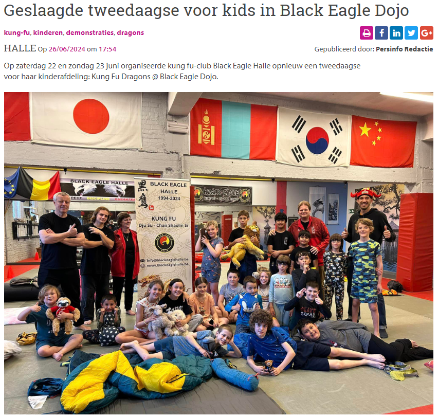 Geslaagde tweedaagse voor kids in Black Eagle Dojo