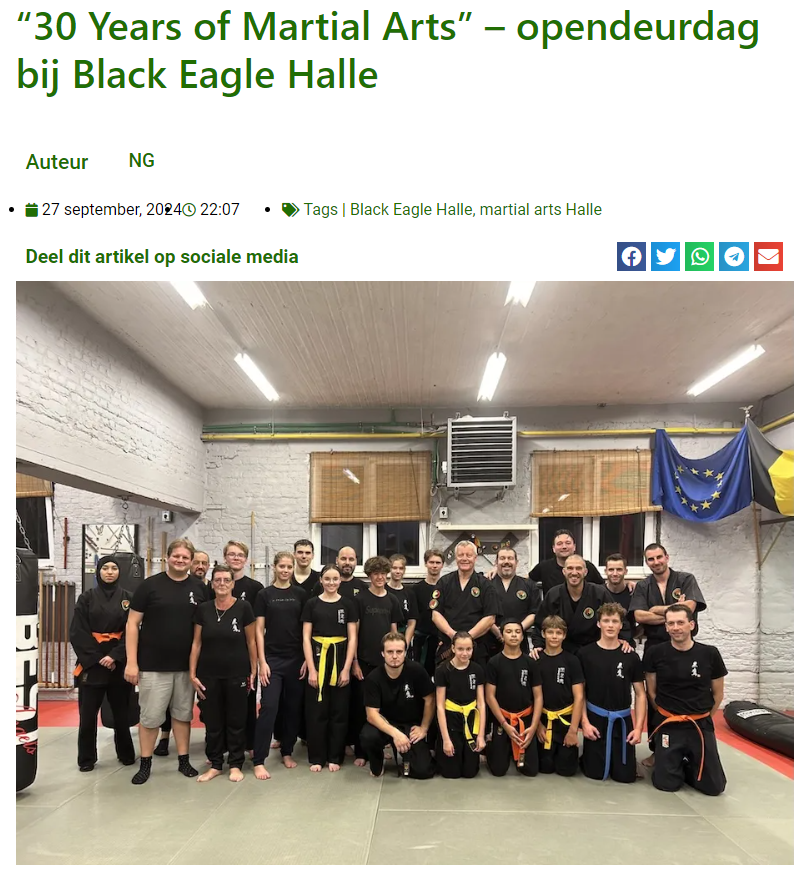 “30 Years of Martial Arts” – opendeurdag bij Black Eagle Halle