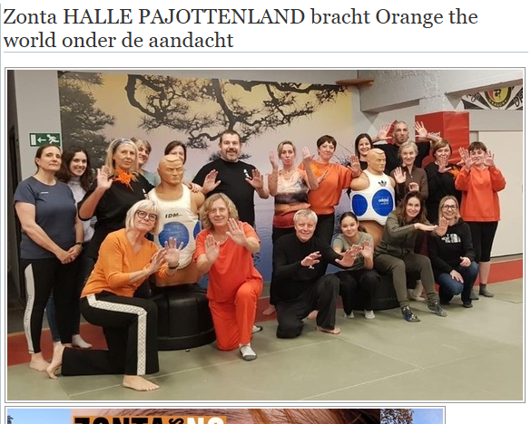 Zonta HALLE PAJOTTENLAND bracht Orange the world onder de aandacht