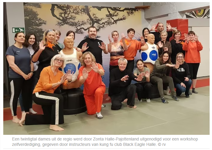 Zonta Halle-Pajottenland gaf standbeelden een oranje sjaal: "Als symbool voor campagne tegen geweld op vrouwen”