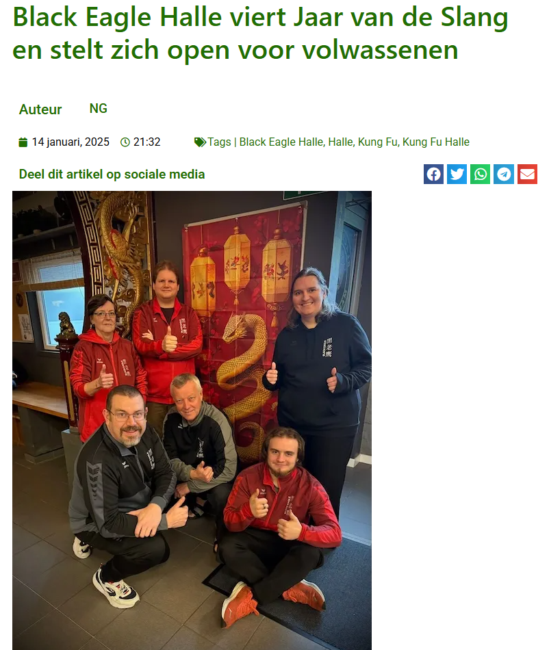 Black Eagle Halle viert Jaar van de Slang en stelt zich open voor volwassenen
