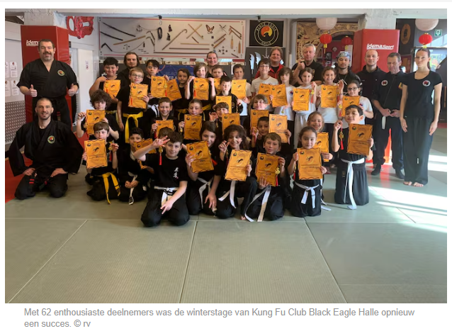 62 enthousiastelingen maken kennis met Kung Fu tijdens Black Eagle winterstage