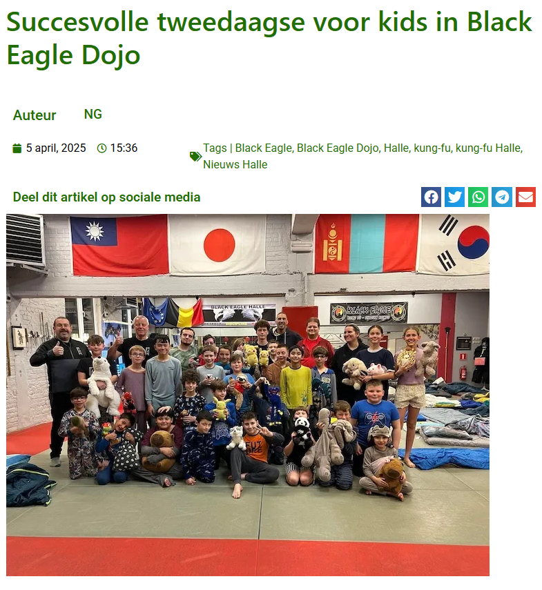 Succesvolle tweedaagse voor kids in Black Eagle Dojo