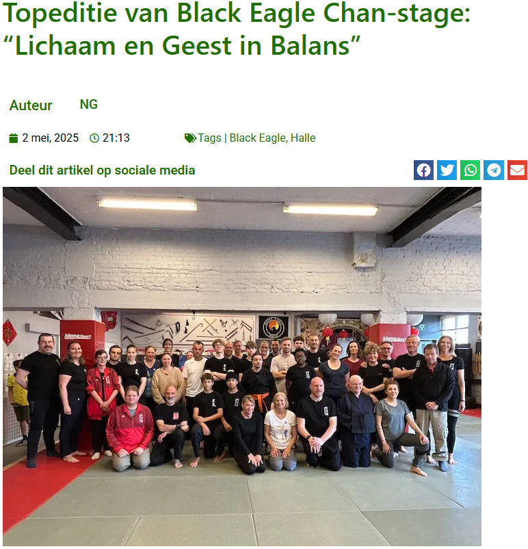 Topeditie van Black Eagle Chan-stage: “Lichaam en Geest in Balans”