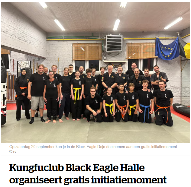 Kungfuclub Black Eagle Halle organiseert gratis initiatiemoment