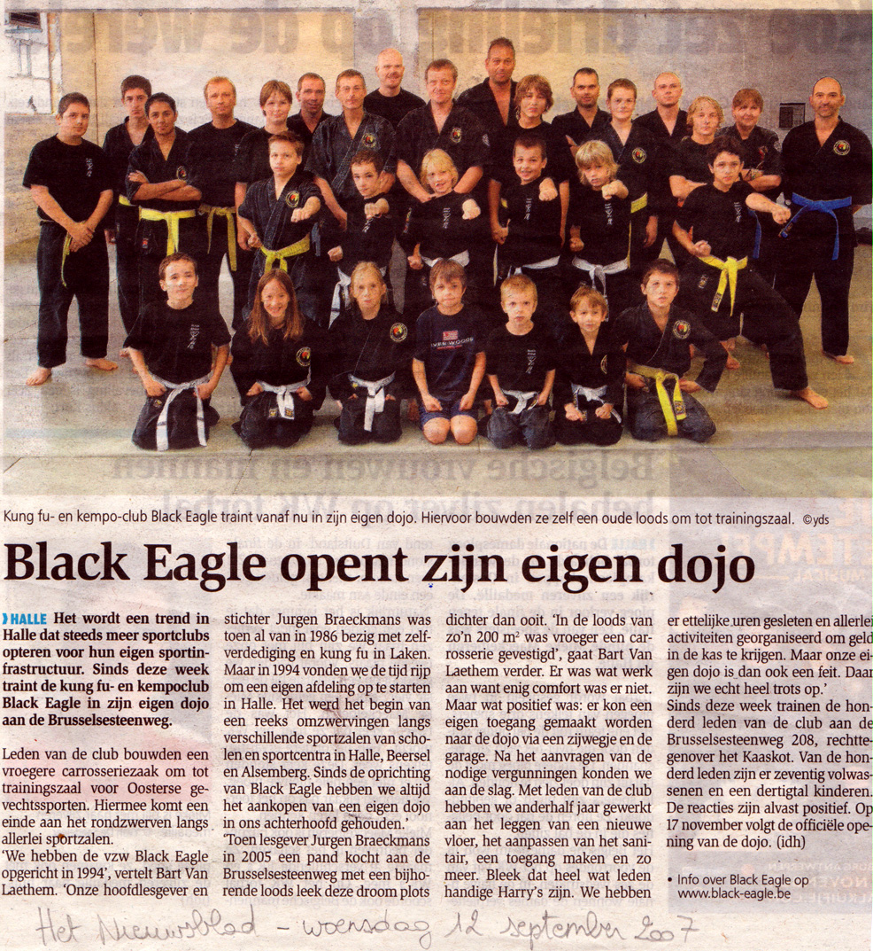 Black Eagle opent zijn eigen dojo - Het Nieuwsblad